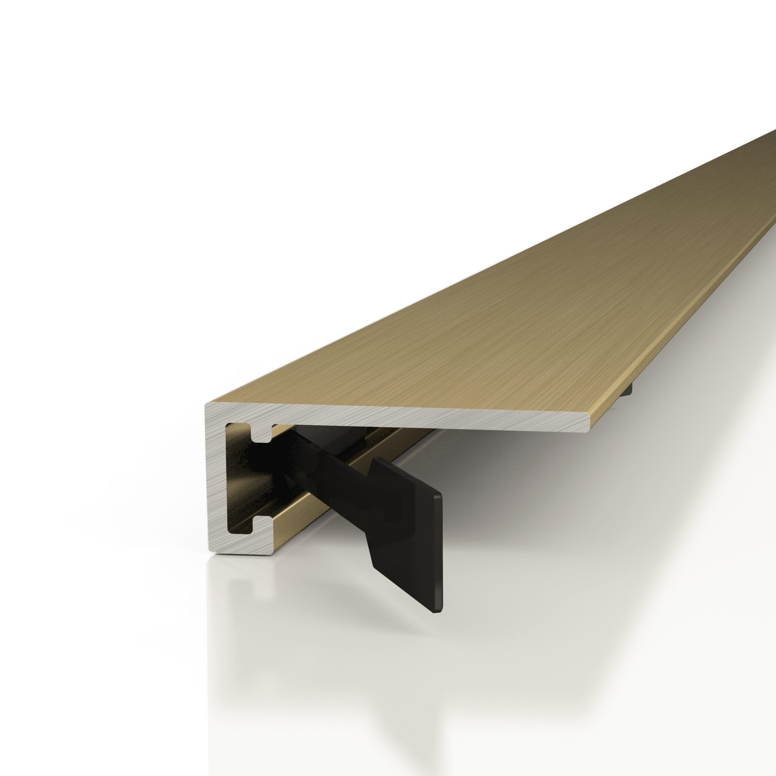 Микроплинтус алюминиевый Decaro M15A Brass Brush Латунный браш 2000×6×15